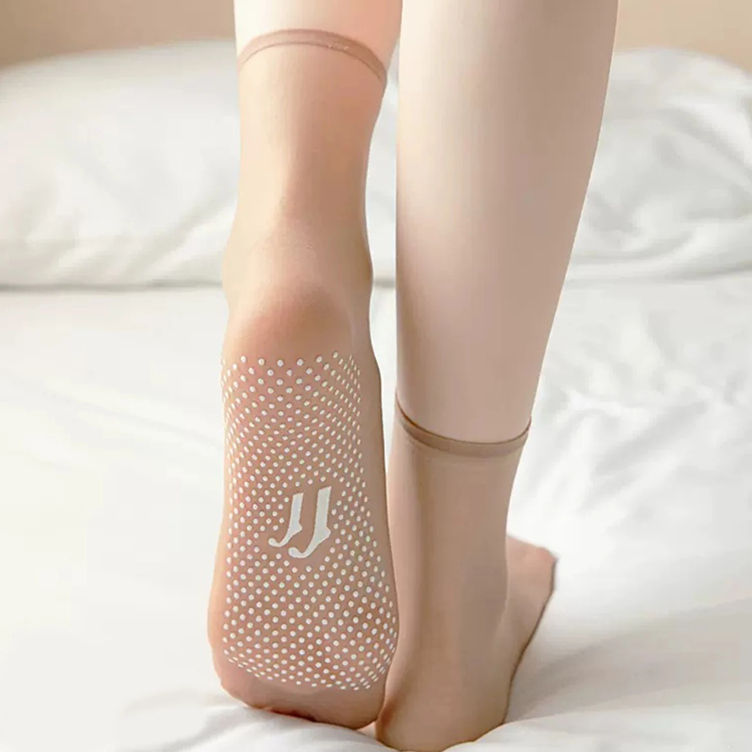 1 Pair Women's Thin Socks Summer New Black Solid Color Silicone Non-slip Socks Lady Ultrathin Transparent Socks For Women