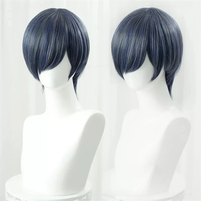 Anime Wigs Cosplay Ciel Phantomhive Cosplay Wig Blue Grey Wig Heat Resistant Halloween Party Women Men Wigs