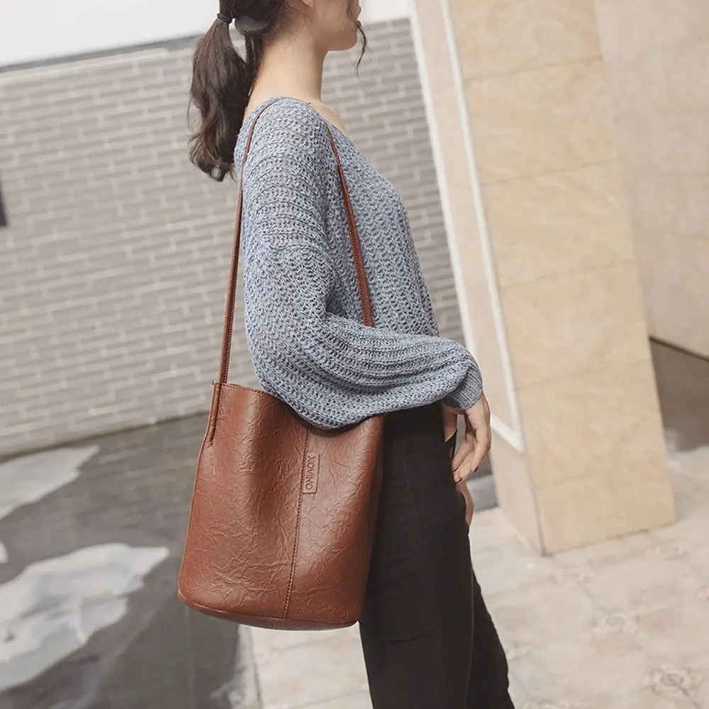 PU Leather Pleated Handbag Crossbody Bag Totes Bag Travel Handbag Women Shoulder Bag
