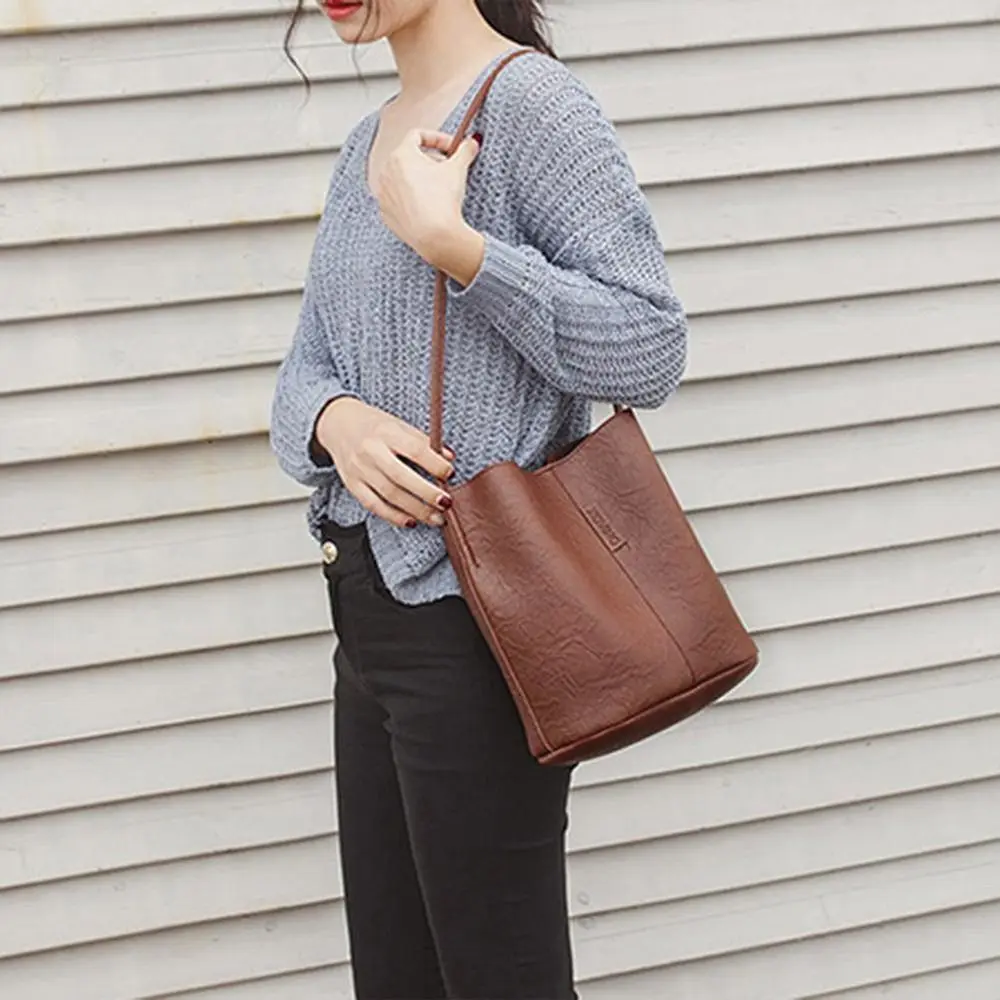 PU Leather Pleated Handbag Crossbody Bag Totes Bag Travel Handbag Women Shoulder Bag
