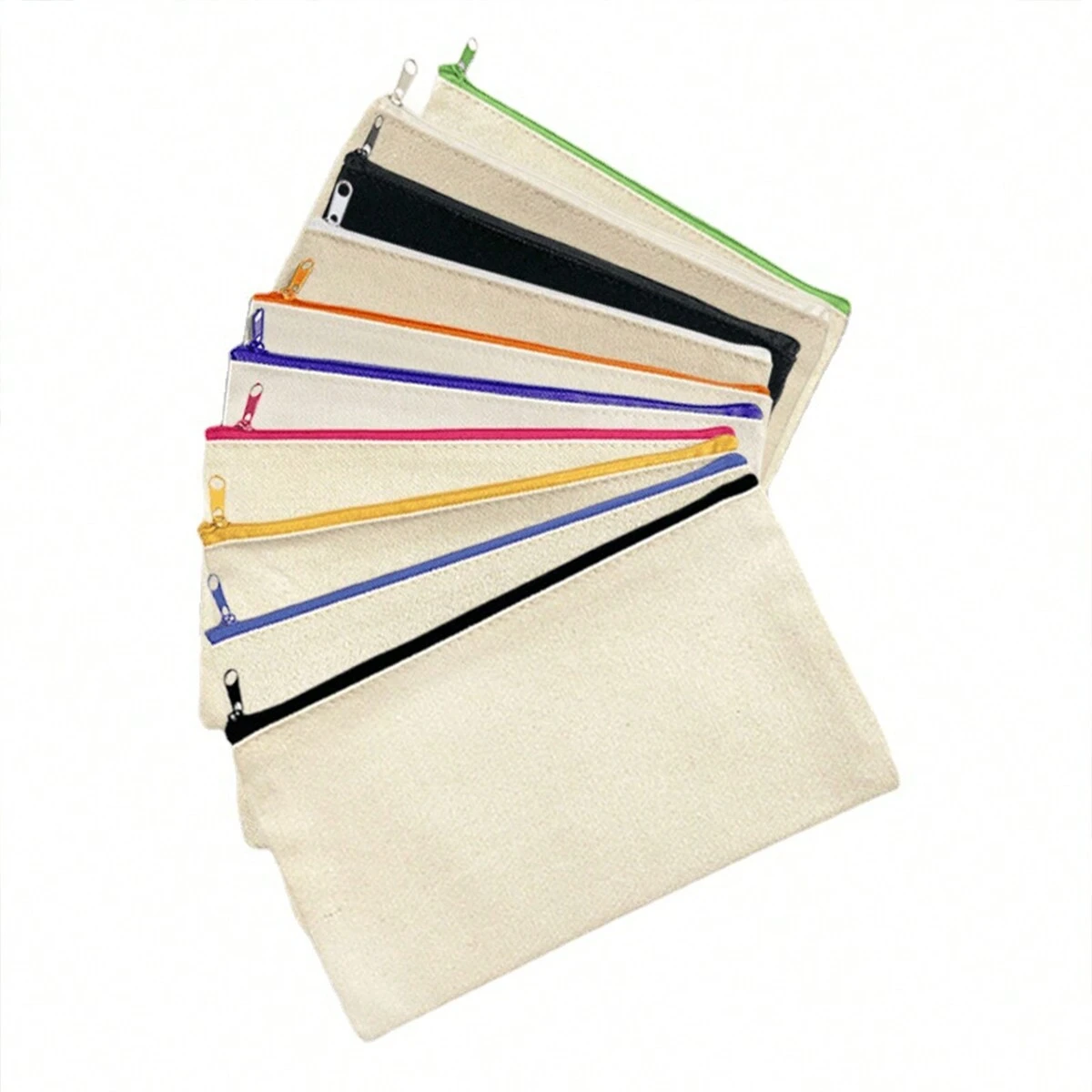 Canvas Storage Pouch, Multi Functional Cosmetic Bag, Zipper Pencil Case For Students DIY
