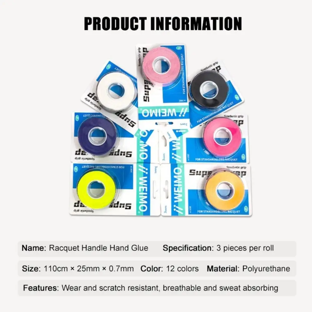 PU Badminton Racket Overgrips Shock Absorption Non-Slip Non-Slip Grip Tape Fishing Rod Multi-color Racquet Sweatband