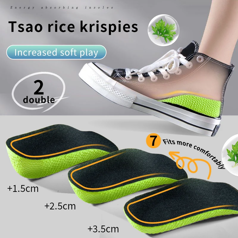 1Pair Height Increase Insoles for Men Women Shoes Flat Feet Arch Support Orthopedic Insoles Sneakers Heel Lift Half Shoe Pads