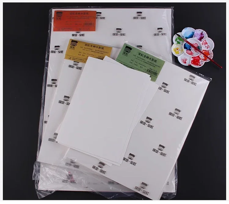 BAOHONG Artist Watercolor Paper 100% Cotton 300gms Art Paper 32K 16K Drawing Paper for Artist 20pcs Sheets Art Supplies