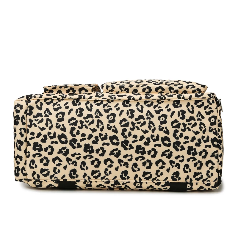 Classic Leopard Print Large Capacity Leisure Luggage Bag With Multiple Pockets And Shoe Compartment Sports Fitness Travel Bag