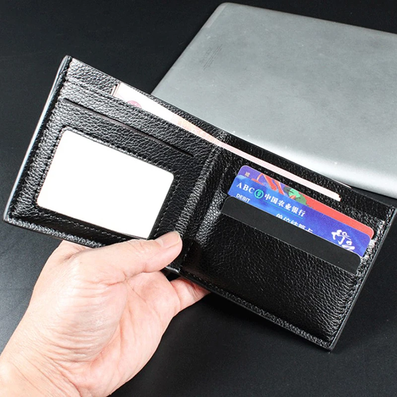 Men's Wallet Genuine Leather Men Wallets Premium Product Real Cowhide Wallets for Man Short Black Walet Portefeuille Homme