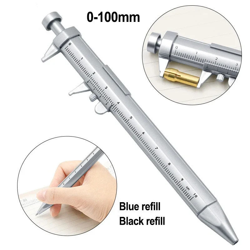 Multifunction Caliper Pen Ball-Point 0.5mm Ballpoint Pen Gel Ink Vernier Caliper Roller Ball Creativity Stationery
