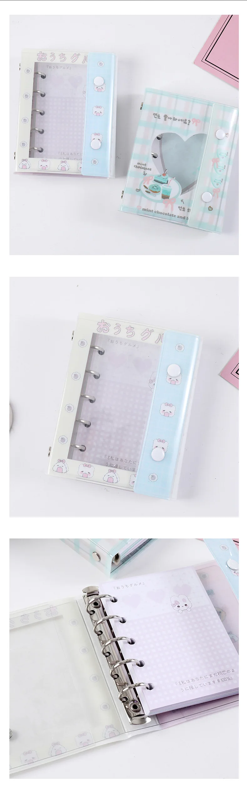 M5 5Holes Binder Cover Candy Colored Binder Cover Journal Sketchbook Accessories Diary Office Supplies