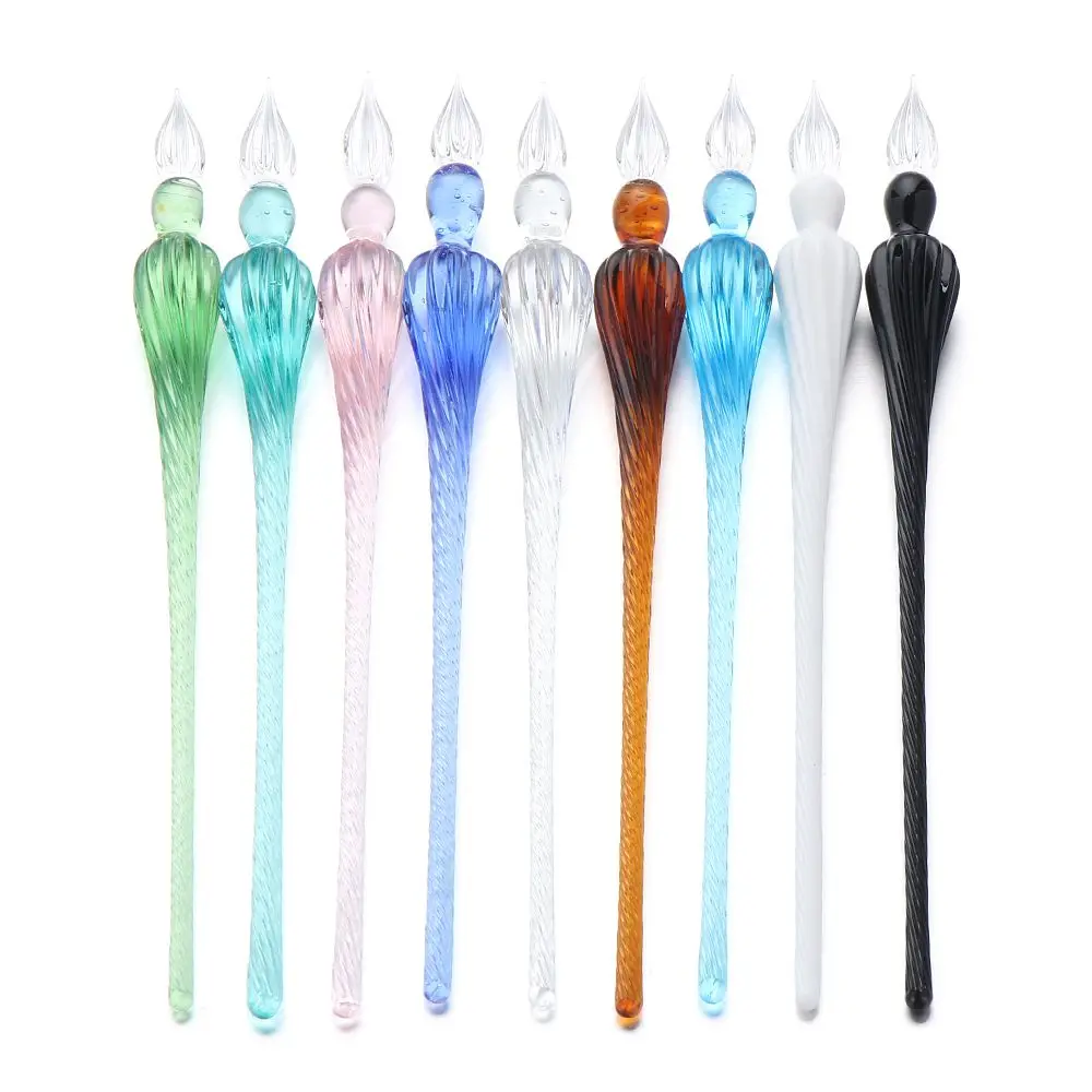 1PC Handmade Calligraphy Signature Writing Fountain Pen Painting Supplies Filling Ink Glass Dip Pen