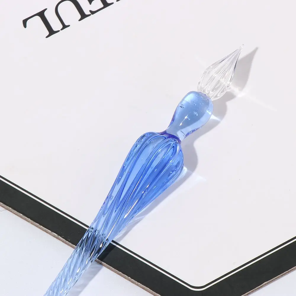 1PC Handmade Calligraphy Signature Writing Fountain Pen Painting Supplies Filling Ink Glass Dip Pen