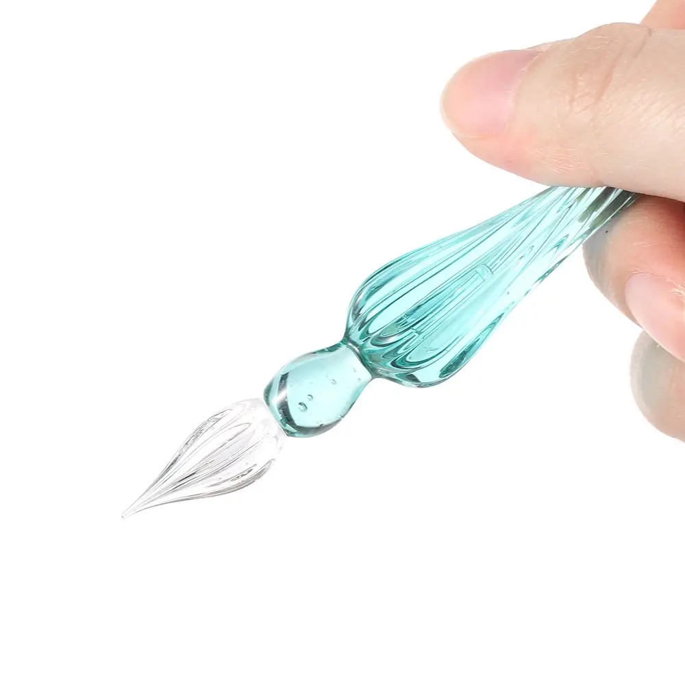 1PC Handmade Calligraphy Signature Writing Fountain Pen Painting Supplies Filling Ink Glass Dip Pen