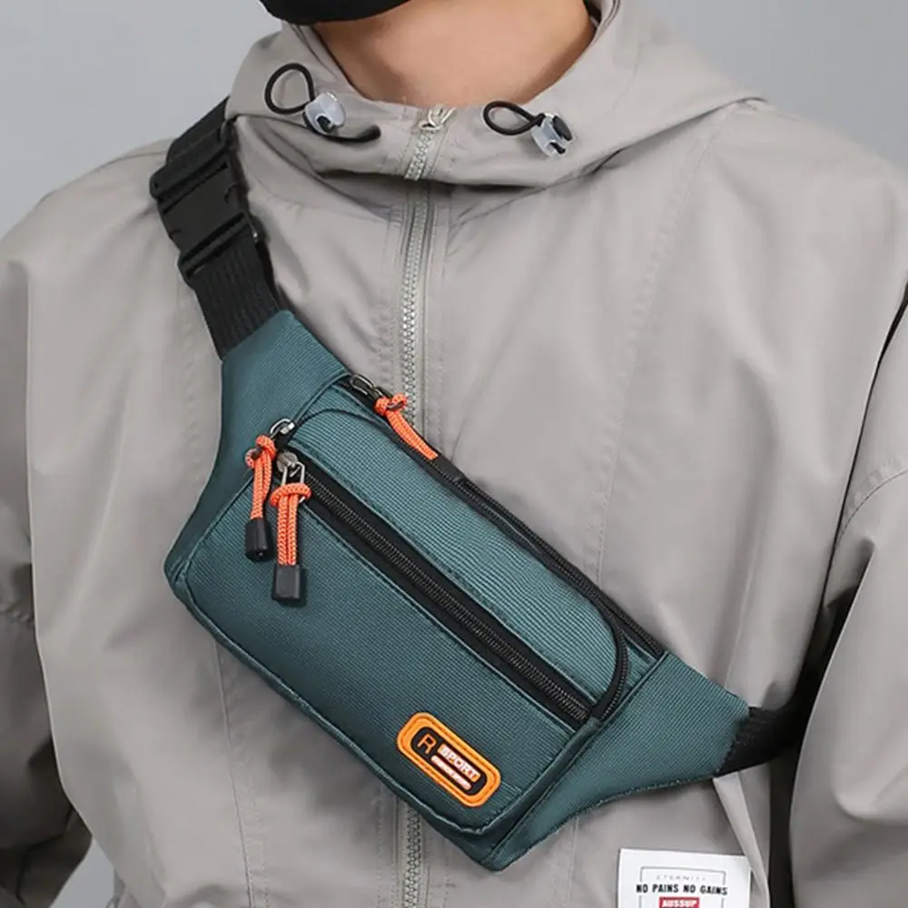 Nylon Men Waist Bag Chest Bag Large-capacity Waterproof Sport Mobile Phone Bag Outdoor Travel Anti-theft Business Cashier Wallet