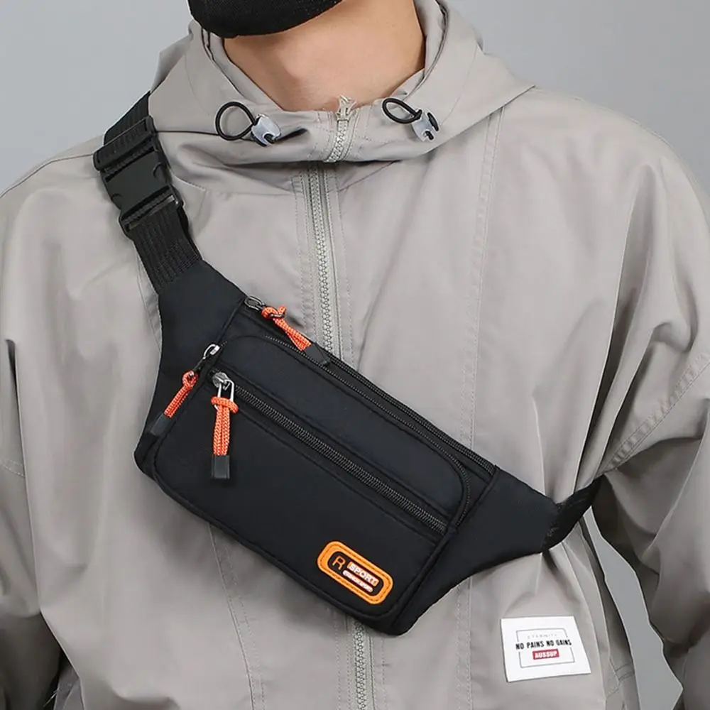 Nylon Men Waist Bag Chest Bag Large-capacity Waterproof Sport Mobile Phone Bag Outdoor Travel Anti-theft Business Cashier Wallet