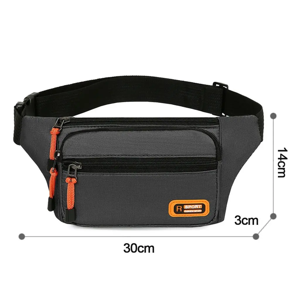 Nylon Men Waist Bag Chest Bag Large-capacity Waterproof Sport Mobile Phone Bag Outdoor Travel Anti-theft Business Cashier Wallet