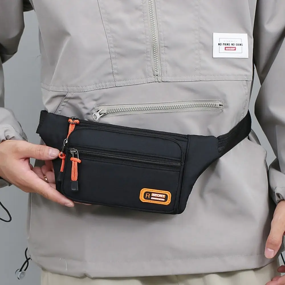 Nylon Men Waist Bag Chest Bag Large-capacity Waterproof Sport Mobile Phone Bag Outdoor Travel Anti-theft Business Cashier Wallet