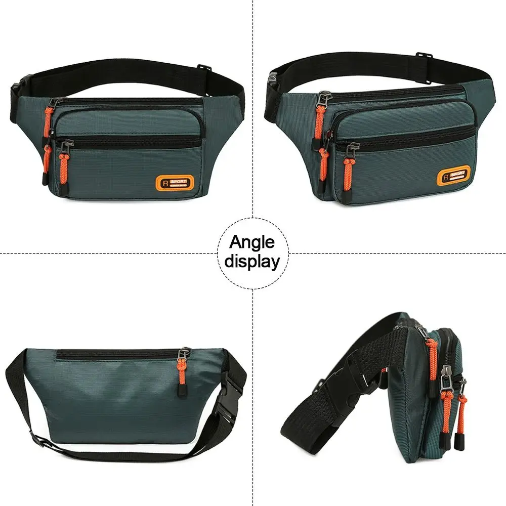 Nylon Men Waist Bag Chest Bag Large-capacity Waterproof Sport Mobile Phone Bag Outdoor Travel Anti-theft Business Cashier Wallet