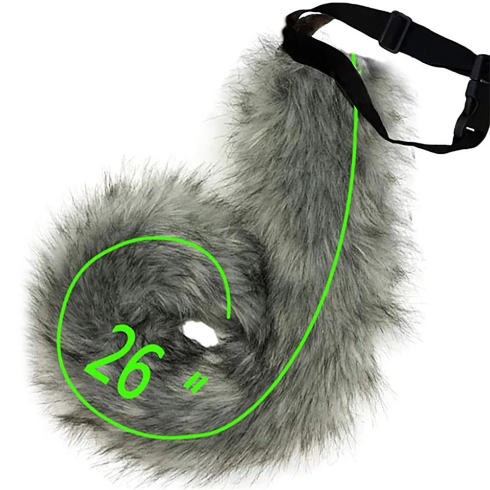 Adults 26 Inch Wolf Tail Soft Long Fur Cat Fox Costume Tail for Halloween Fancy Party Costume