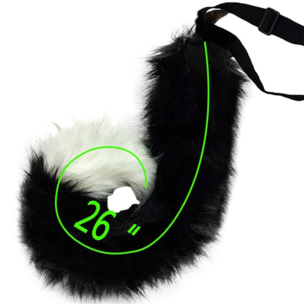 Adults 26 Inch Wolf Tail Soft Long Fur Cat Fox Costume Tail for Halloween Fancy Party Costume