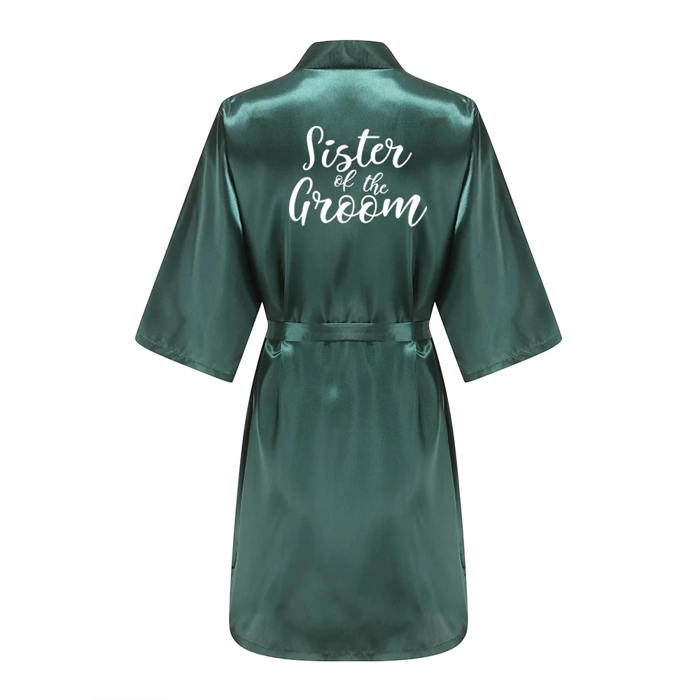 Wedding Party Team Bride Robe With White Letters Kimono Satin Pajamas Bridesmaid Bathrobe YE6522