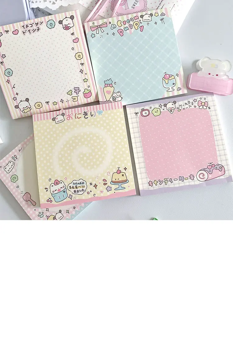 MINKYS 50 Sheets Kawaii Puppy Square Memo Pads Paper To Do List Journal Note Paperlaria DIY Material Stationery