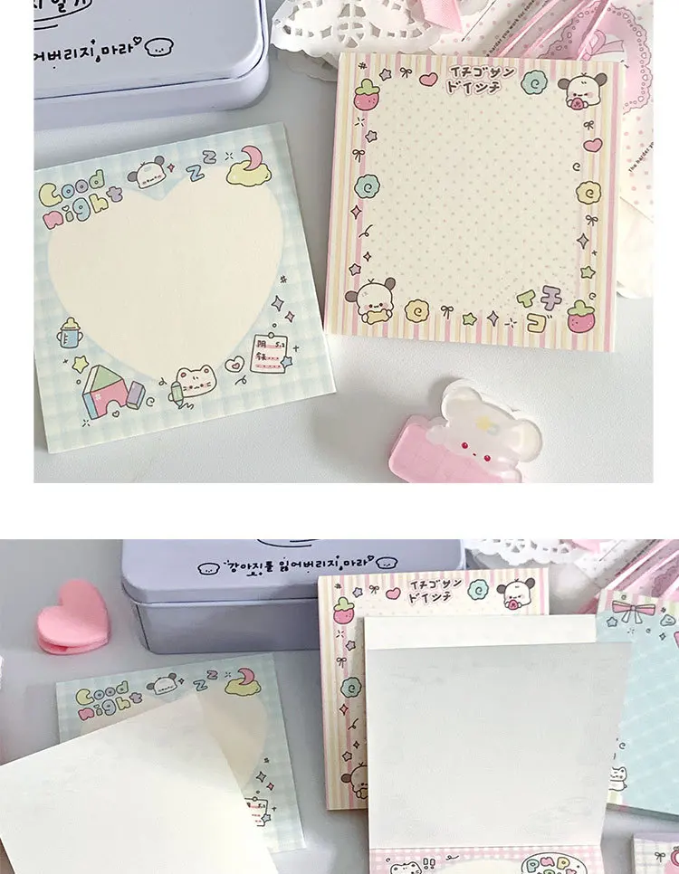 MINKYS 50 Sheets Kawaii Puppy Square Memo Pads Paper To Do List Journal Note Paperlaria DIY Material Stationery
