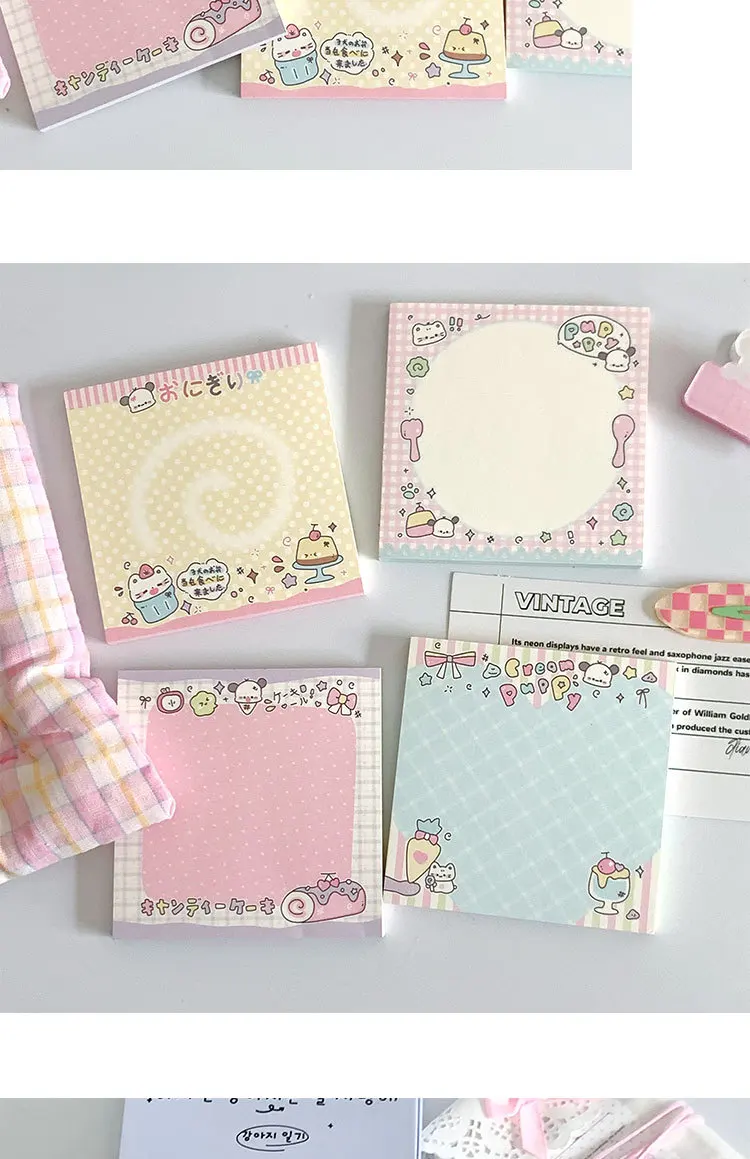 MINKYS 50 Sheets Kawaii Puppy Square Memo Pads Paper To Do List Journal Note Paperlaria DIY Material Stationery