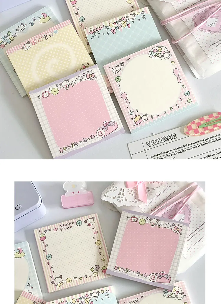 MINKYS 50 Sheets Kawaii Puppy Square Memo Pads Paper To Do List Journal Note Paperlaria DIY Material Stationery