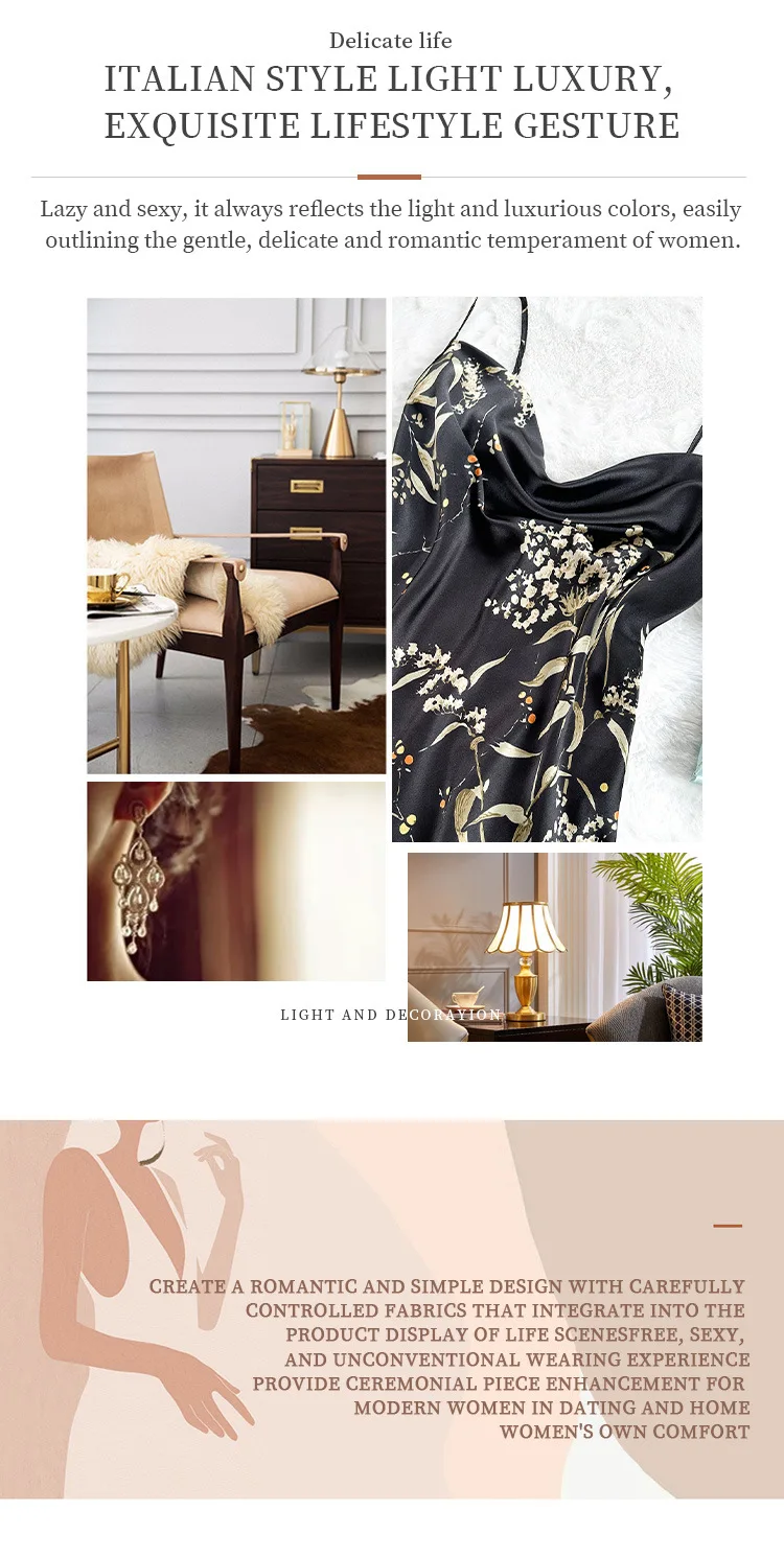 2Pcs Summer Sexy New Fashion Women's Pajamas Top Women Printed Backless Slip Dress Imitation Silk Loungewear Simple Sleepwear