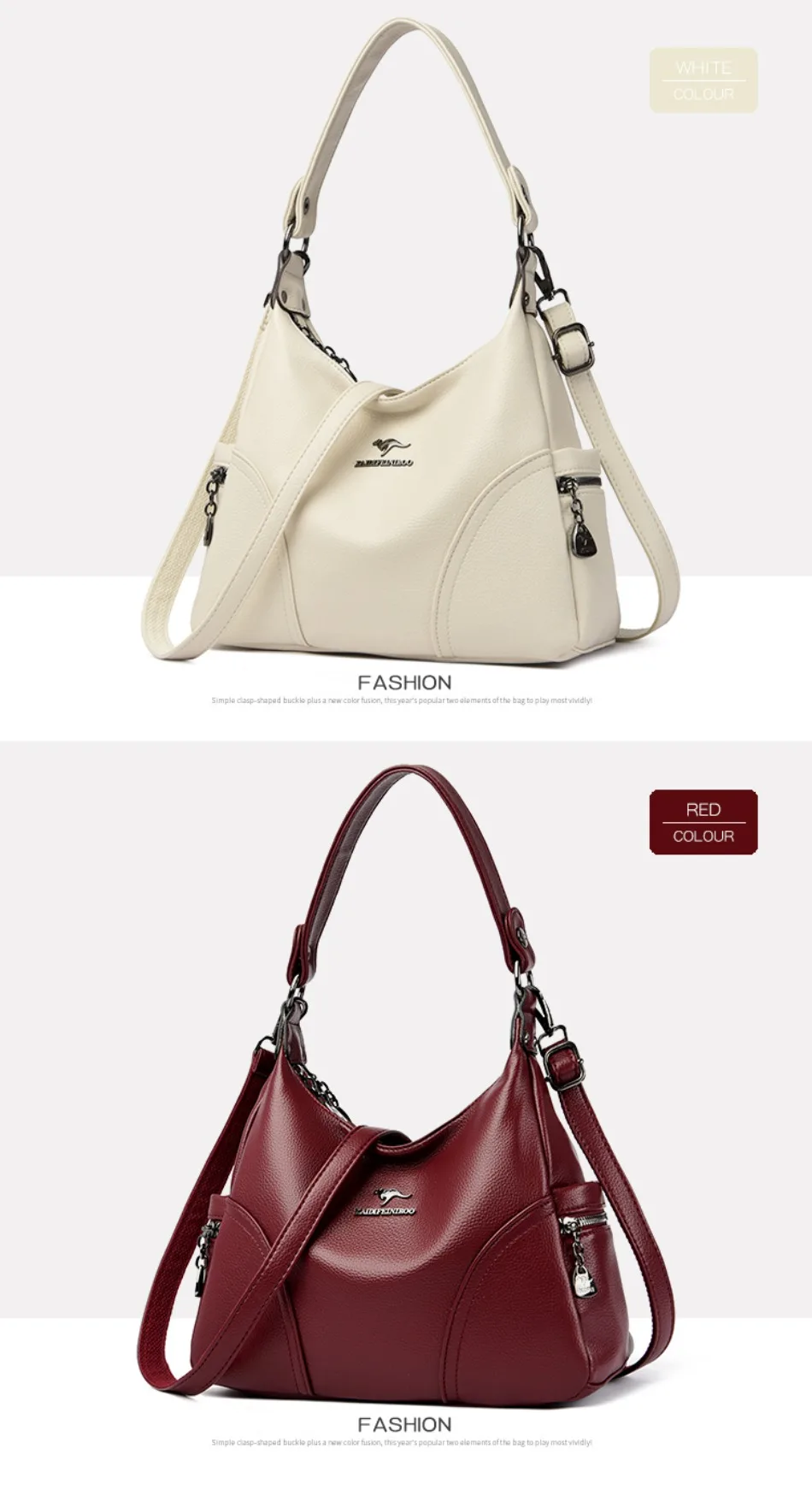 The New Style Bag Leather Luxury Handbags Women Bag Designer Solid Color Women Shoulder Messenger Bags for Women 2024 Sac A Main