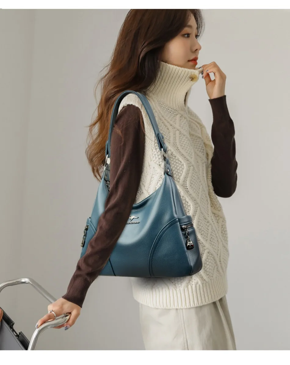 The New Style Bag Leather Luxury Handbags Women Bag Designer Solid Color Women Shoulder Messenger Bags for Women 2024 Sac A Main
