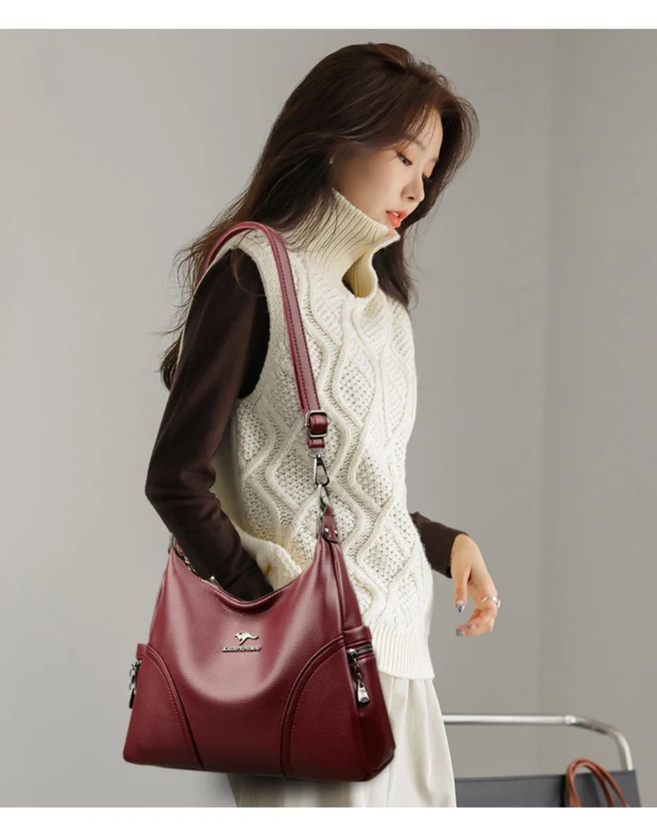 The New Style Bag Leather Luxury Handbags Women Bag Designer Solid Color Women Shoulder Messenger Bags for Women 2024 Sac A Main