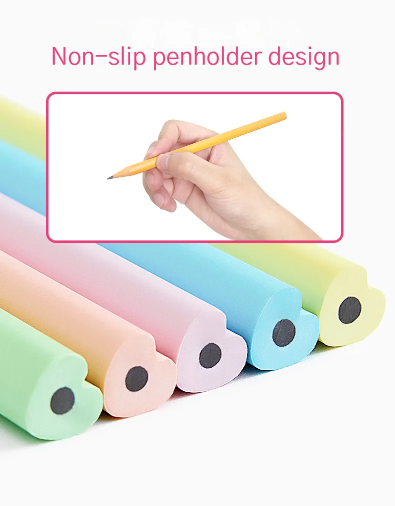 20Pcs/Lot Cute Love Pencil HB Resin Heart Shaped Macaron Color Pen Holder Writing Pen Drawing Pencil Sketch Kids School Supplies