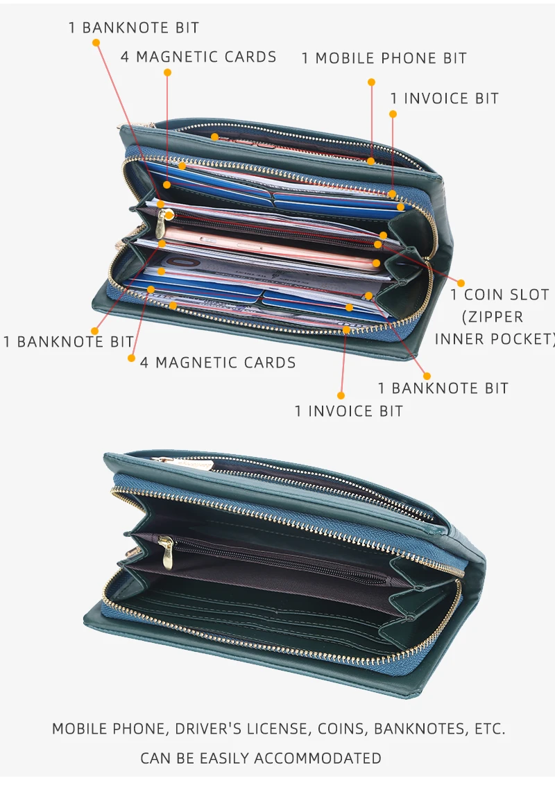 Baellerry New Women Phone Bag Wallets Large Capacity Handbag Zipper Card Holder Female Purse Coin Pocket Brand Wallet For Girls