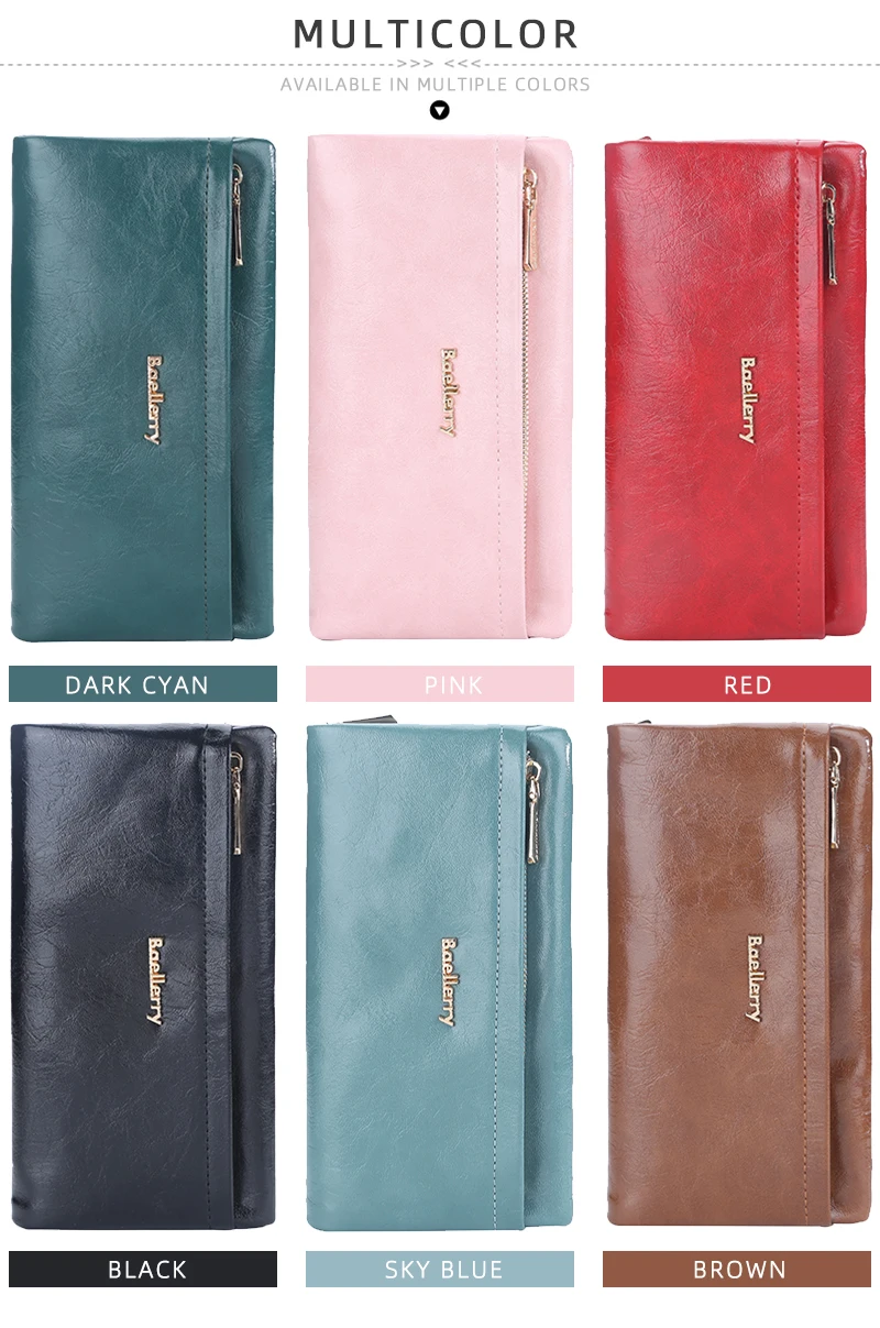 Baellerry New Women Phone Bag Wallets Large Capacity Handbag Zipper Card Holder Female Purse Coin Pocket Brand Wallet For Girls