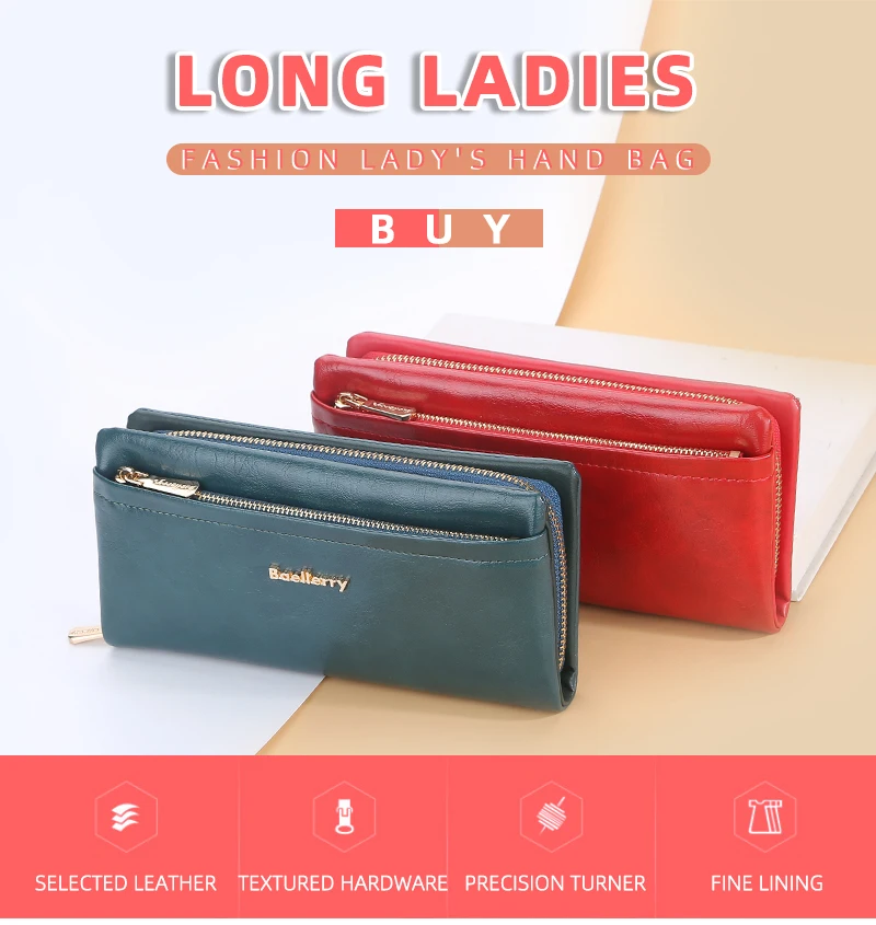 Baellerry New Women Phone Bag Wallets Large Capacity Handbag Zipper Card Holder Female Purse Coin Pocket Brand Wallet For Girls
