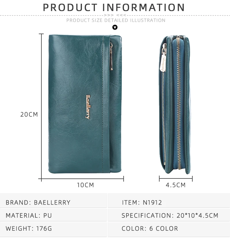 Baellerry New Women Phone Bag Wallets Large Capacity Handbag Zipper Card Holder Female Purse Coin Pocket Brand Wallet For Girls