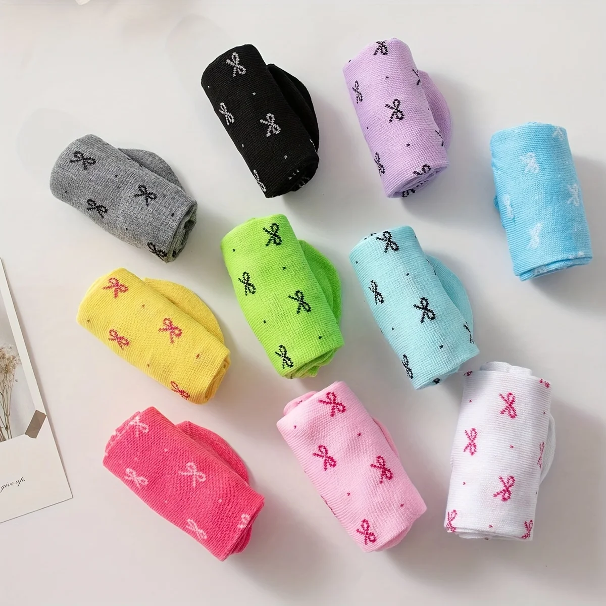10/15 Pcs of Fashionable Classic and High-Quality Summer Candy Colored Women's Socks Comfortable Soft and Casual Short Socks