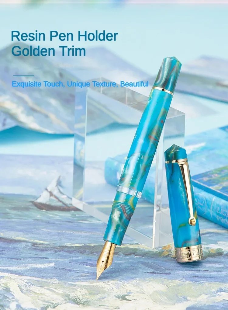 Asvine P20 Piston Filling Fountain Pen Luxury Elegant Acrylic Golden Clip EF/F/M Nib Office School Writing Supplies Stationery