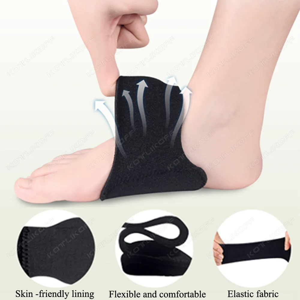 1 Pair Arch Support Brace Non-Slip Cushion Sole Foot Arch Support Plantar Fasciitis Heel Pain Aid Feet Care Absorb Shock Pads