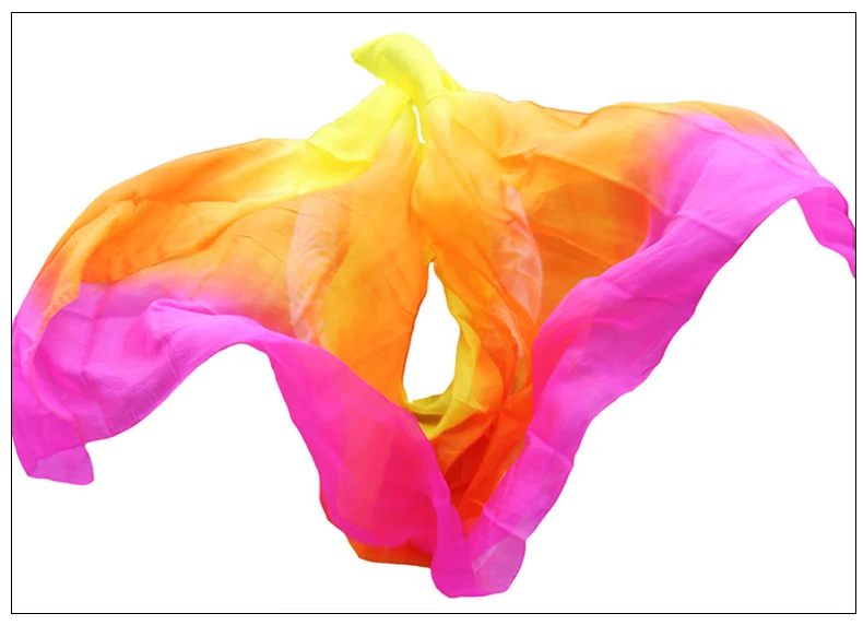 Belly Dance Silk Veil 100% Real Silk Belly Dance Accessory Hand Scarf Shawls Belly Dancer Performance Practice Clothes Prop