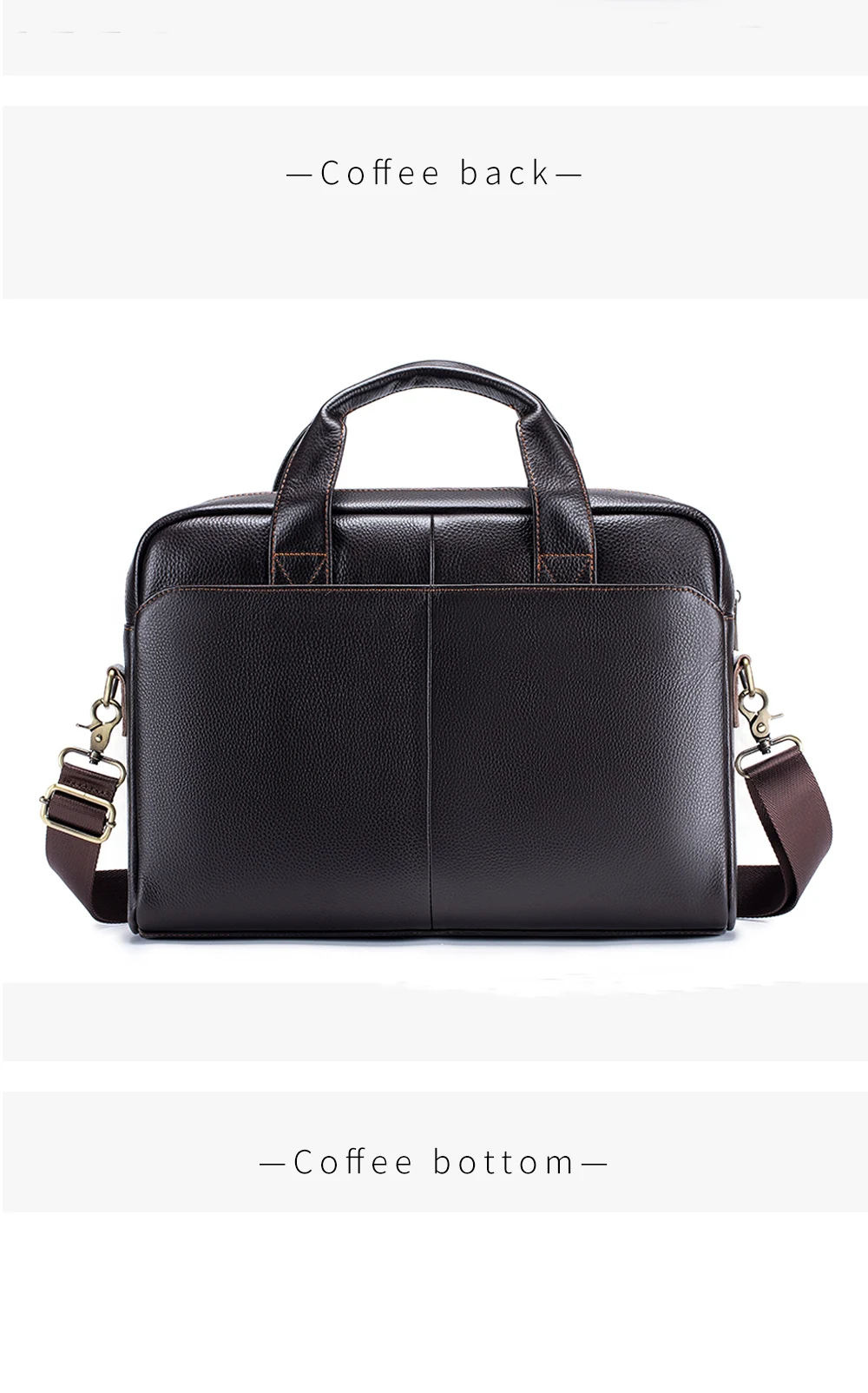 Men's Leather Handbag, Top Layer Cowhide Briefcase, Leather Laptop Bag, Diagonal Cross Office Bag