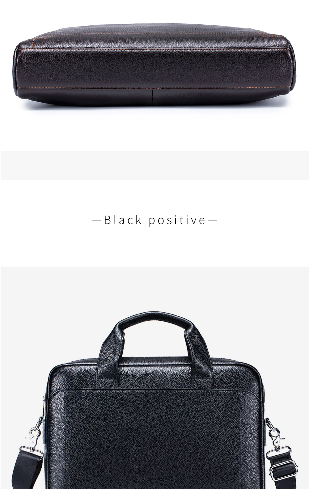 Men's Leather Handbag, Top Layer Cowhide Briefcase, Leather Laptop Bag, Diagonal Cross Office Bag