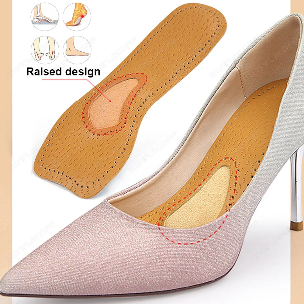 Women Self-Adhesive Latex PU Sandals Insoles Antislip Sweat-absorbent High-heeled Shoes Comfortable Arch Support Insole Cushions