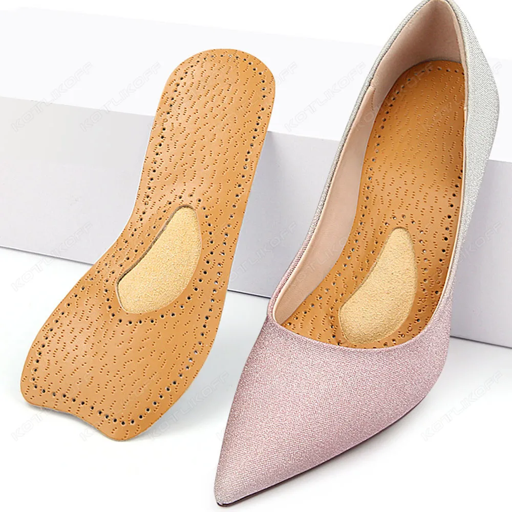 Women Self-Adhesive Latex PU Sandals Insoles Antislip Sweat-absorbent High-heeled Shoes Comfortable Arch Support Insole Cushions
