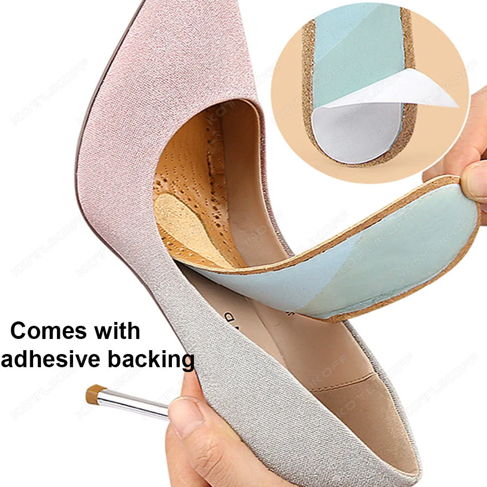 Women Self-Adhesive Latex PU Sandals Insoles Antislip Sweat-absorbent High-heeled Shoes Comfortable Arch Support Insole Cushions