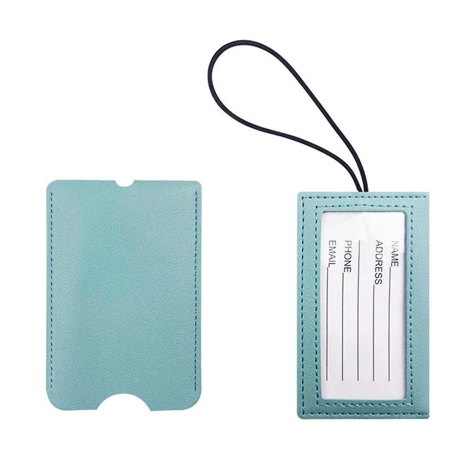 4PCS/Set PU Leather Luggage Tags Suitcase Name Tags Travel Accessories Baggage Tag Boarding Tag Name ID Labels