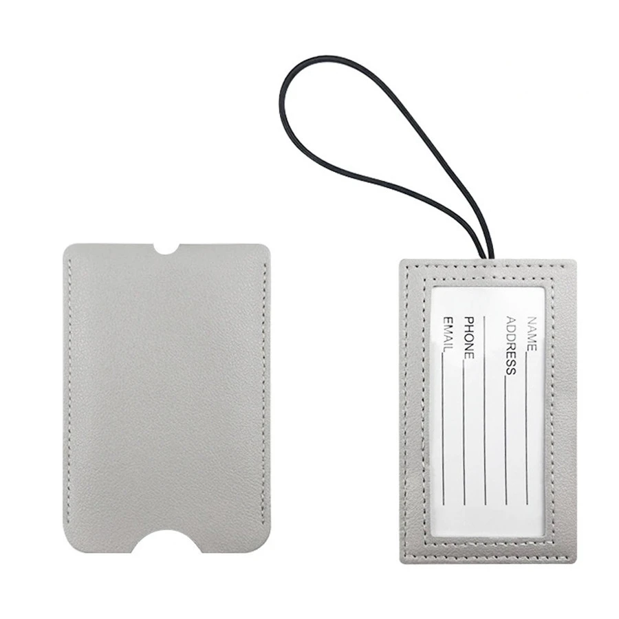 4PCS/Set PU Leather Luggage Tags Suitcase Name Tags Travel Accessories Baggage Tag Boarding Tag Name ID Labels