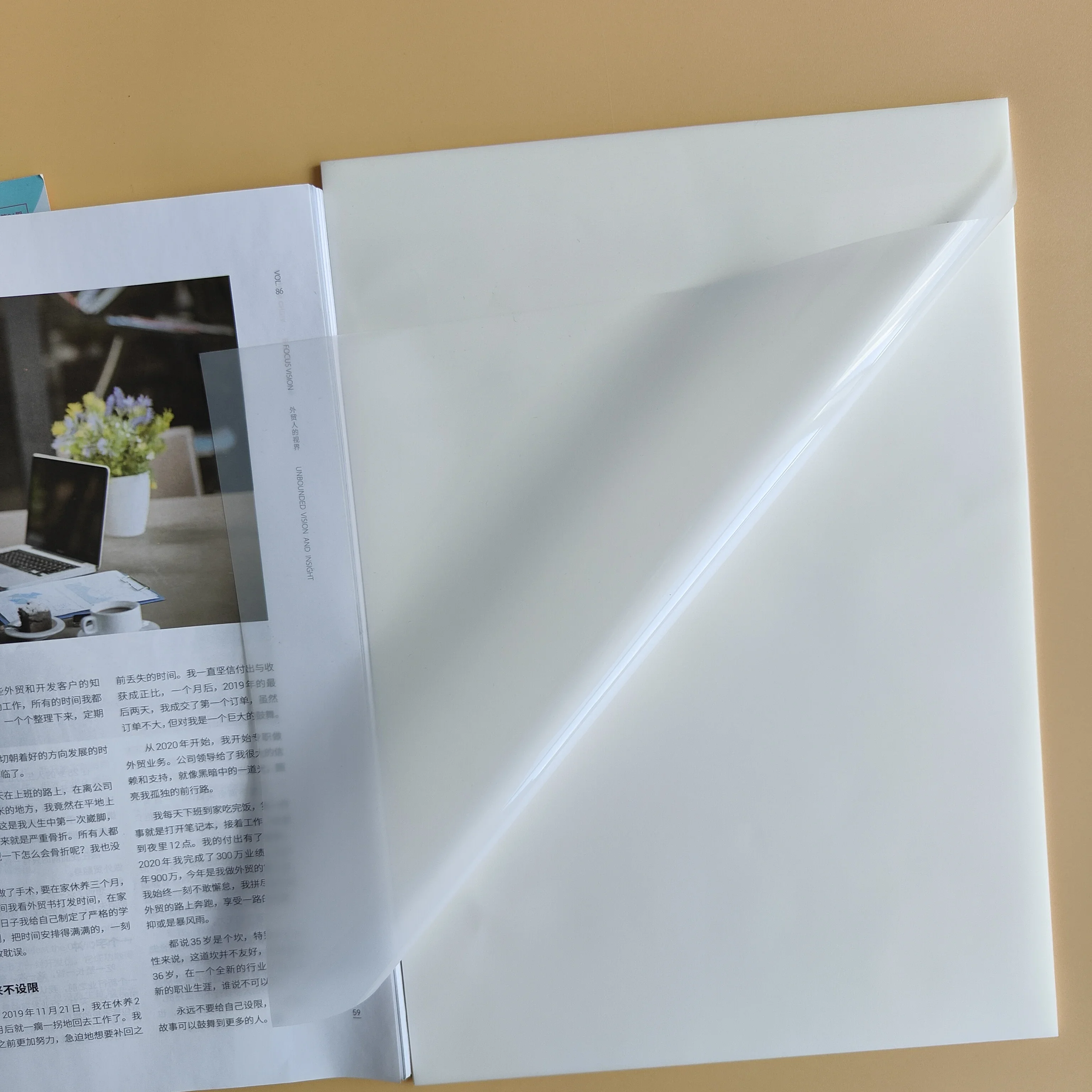 50 Sheets A4 Transparent Sticky Notes Tab Self-Adhesive Kawaii Clear Bookmarkers Annotation Books Page Marker Stationery