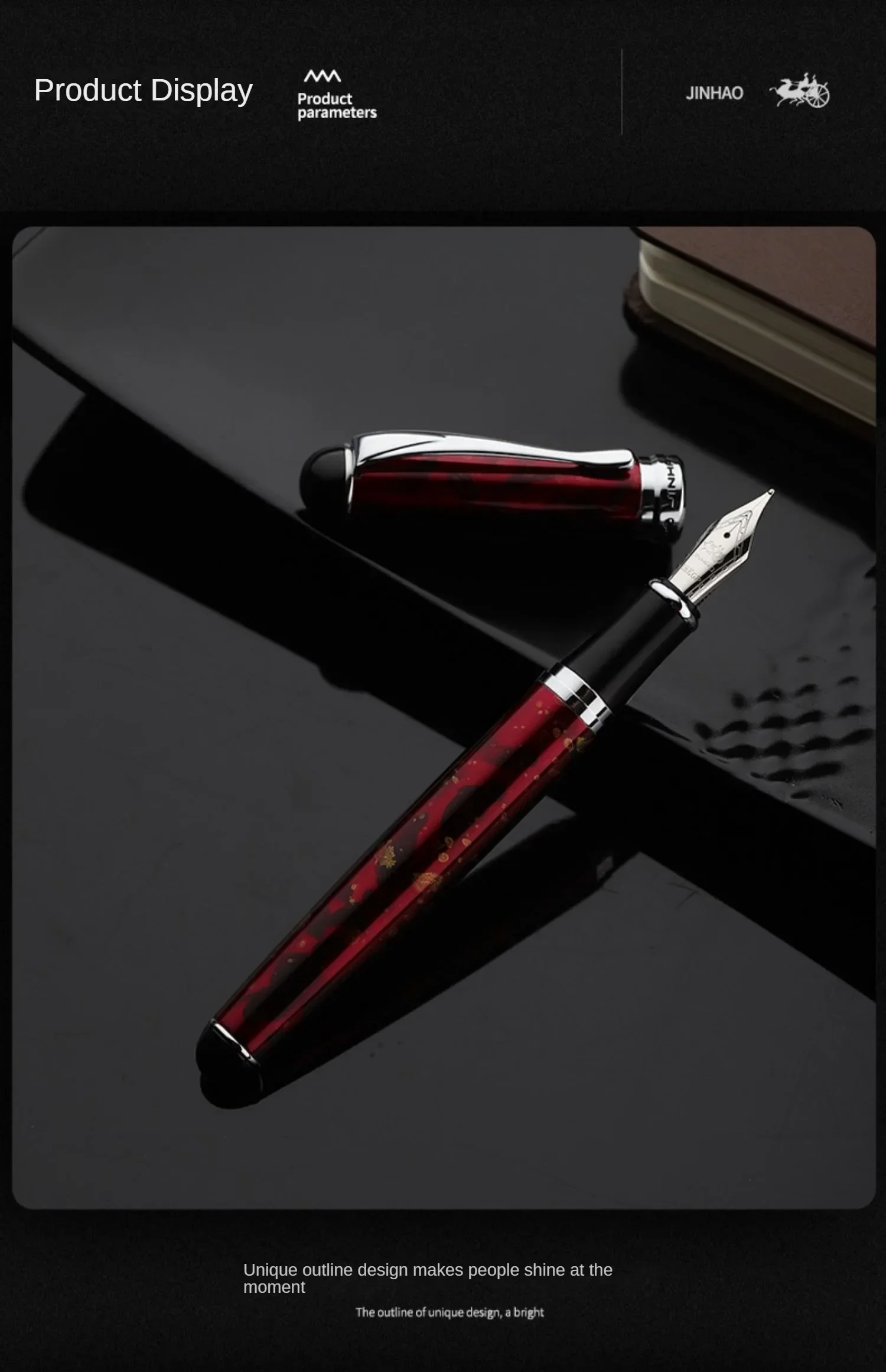 Jinhao X750 Fountain Pen Luxury Elegant Pens Medium Oblique Type Iraurita Nib Writing Pen Stationery Office School Supplies