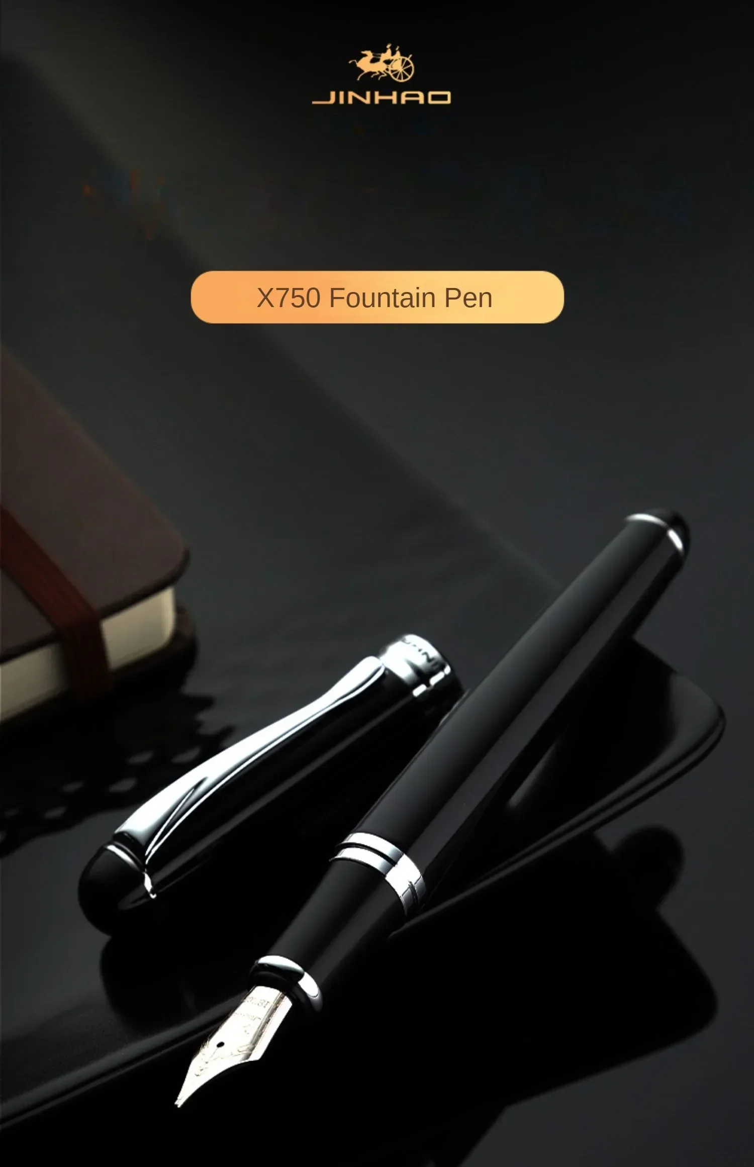Jinhao X750 Fountain Pen Luxury Elegant Pens Medium Oblique Type Iraurita Nib Writing Pen Stationery Office School Supplies